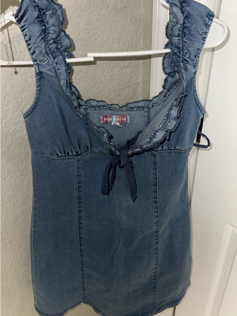 Urban Outfitters Light Blue Denim Lace-Up Mini Dress - Picture 3 of 3